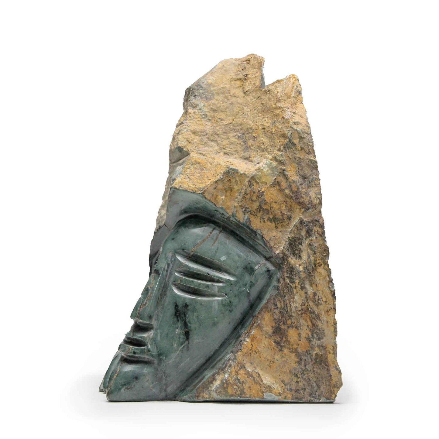 The Sentinel's Veil: Hand-Carved Jade Stone Sculpture