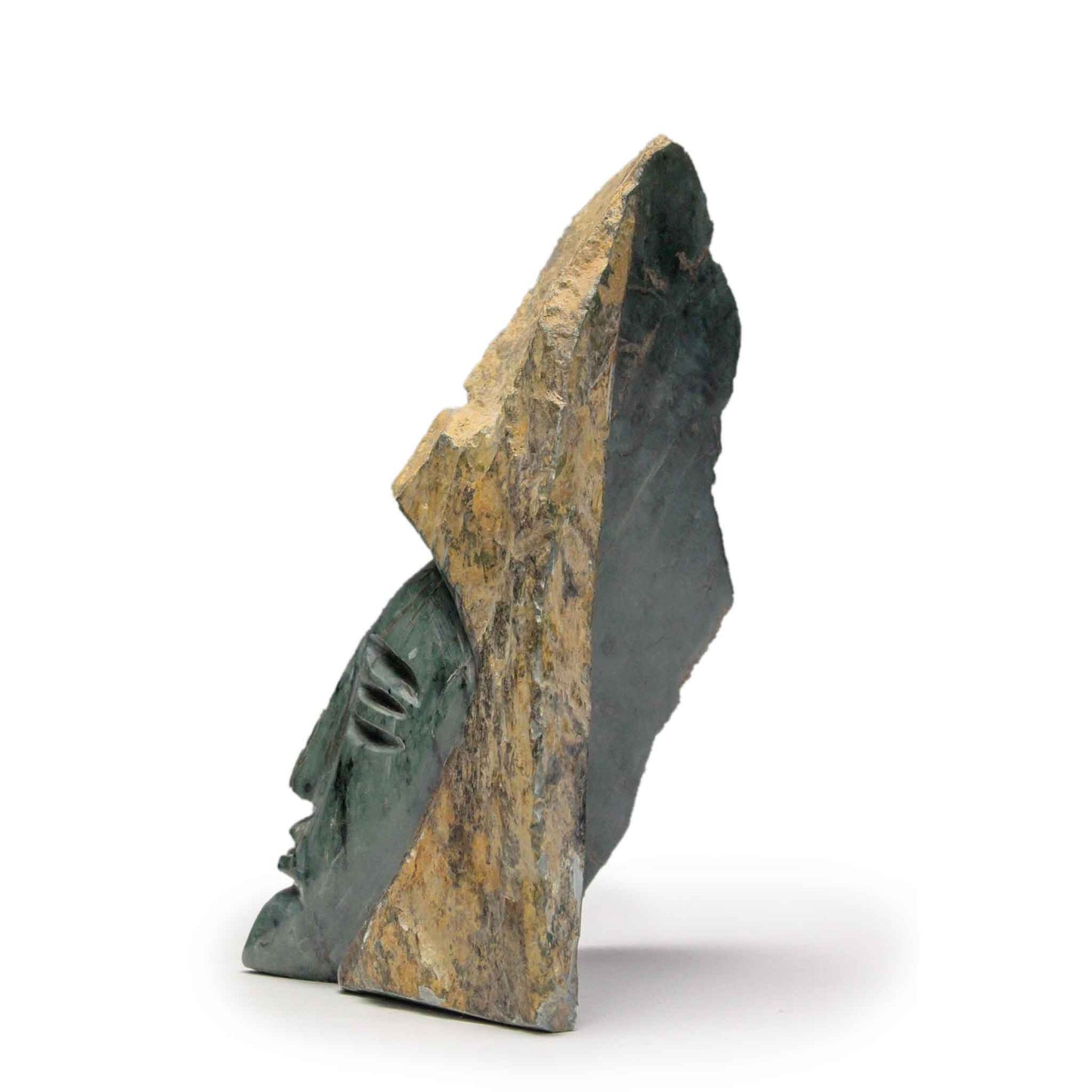 The Sentinel's Veil: Hand-Carved Jade Stone Sculpture