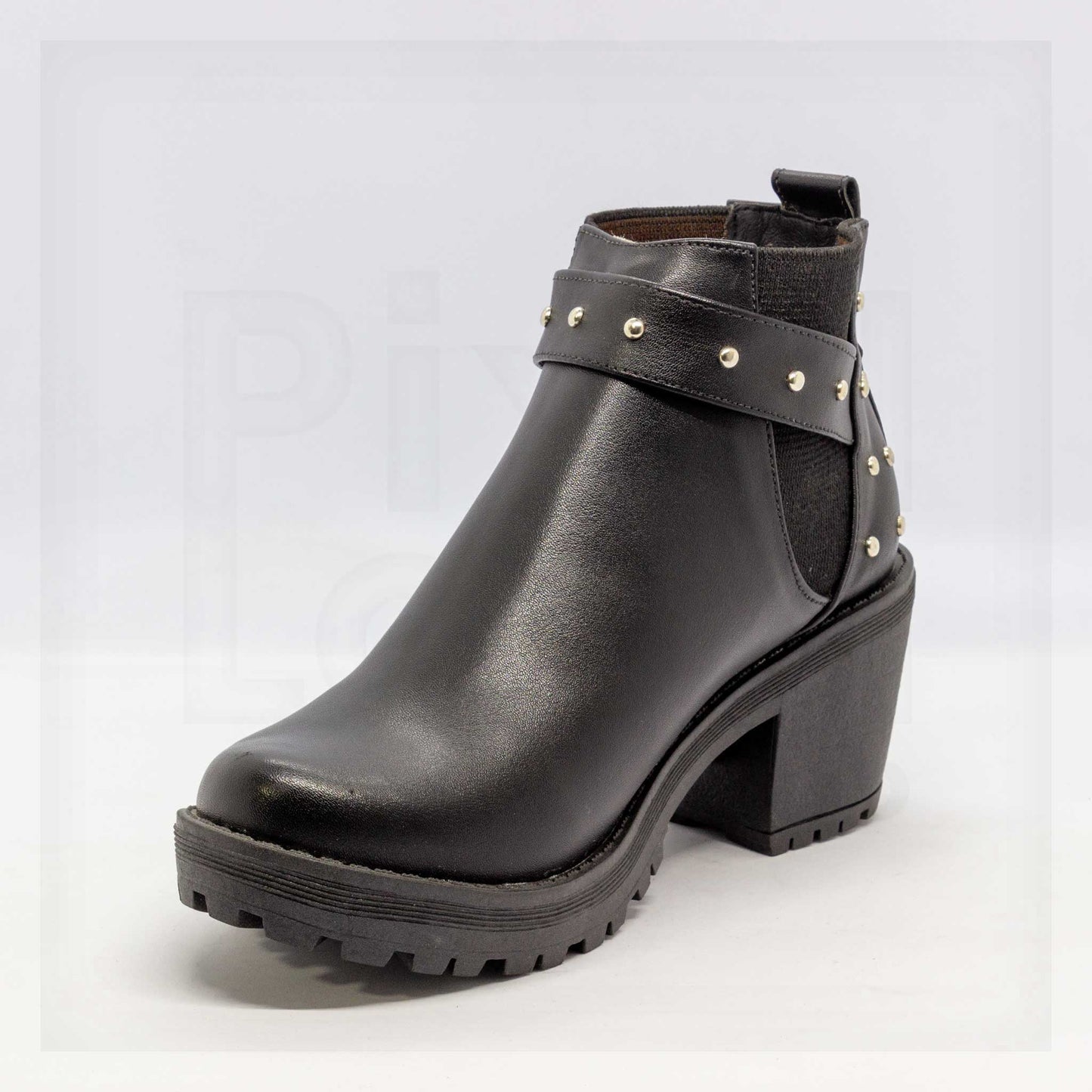 Ale Aguilar Studded Strap Chunky Heel Ankle Boots Curated by Machine