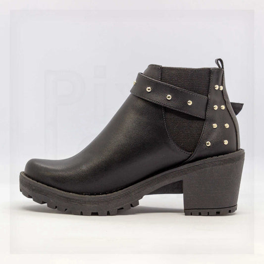 Ale Aguilar Studded Strap Chunky Heel Ankle Boots Curated by Machine