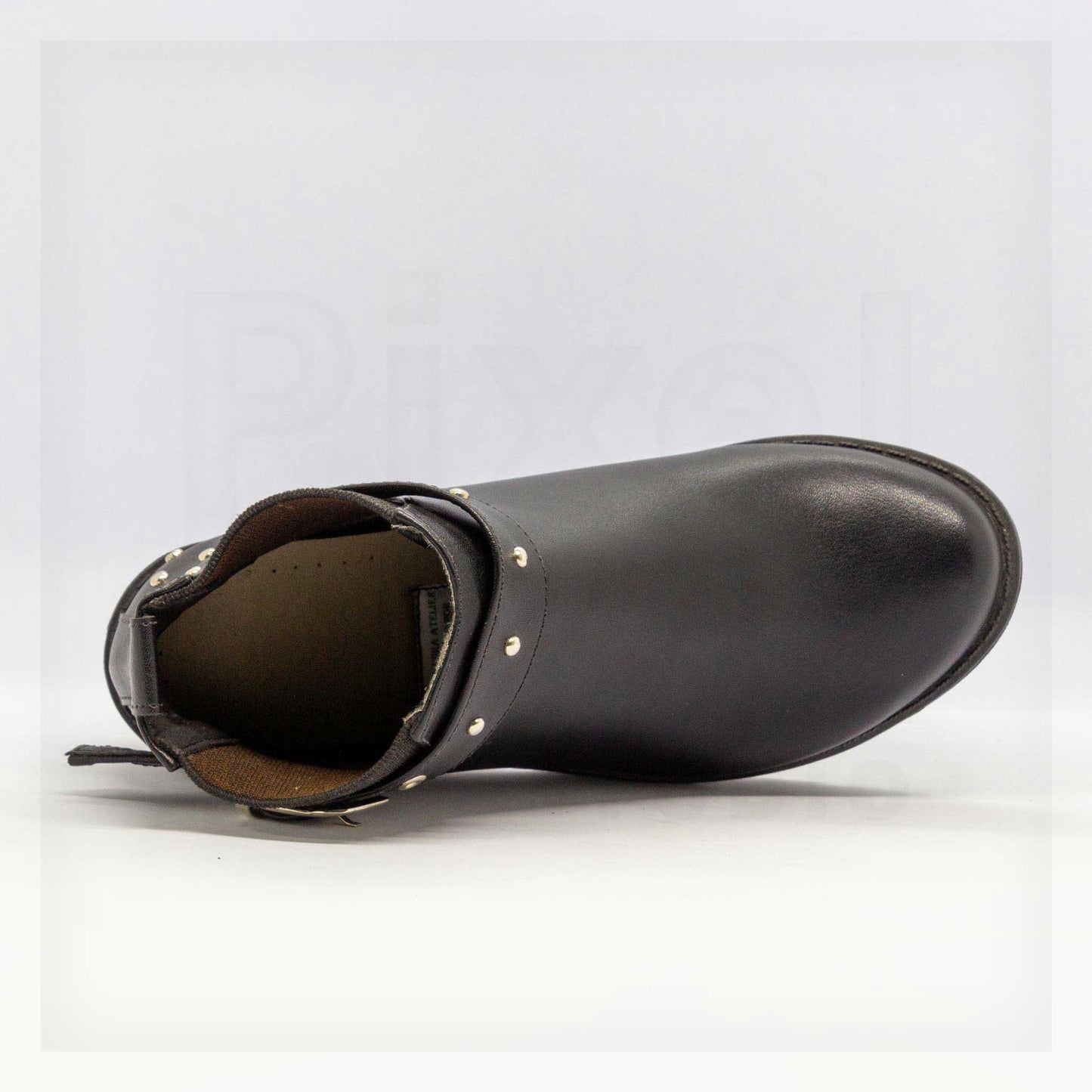 Ale Aguilar Studded Strap Chunky Heel Ankle Boots Curated by Machine