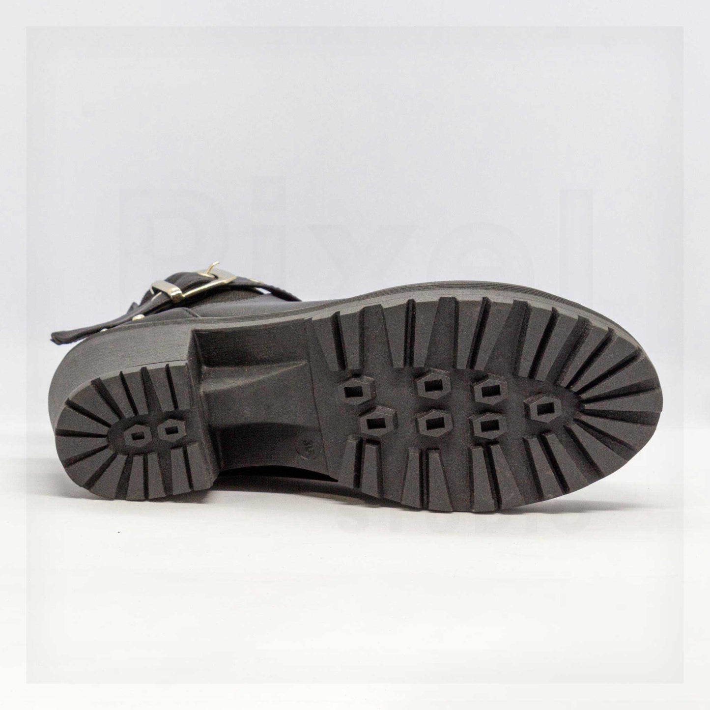 Ale Aguilar Studded Strap Chunky Heel Ankle Boots Curated by Machine