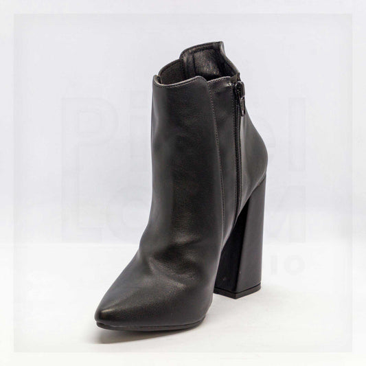 Ale Aguilar Pointed-Toe Block-Heel Ankle Boots Curated by Machine