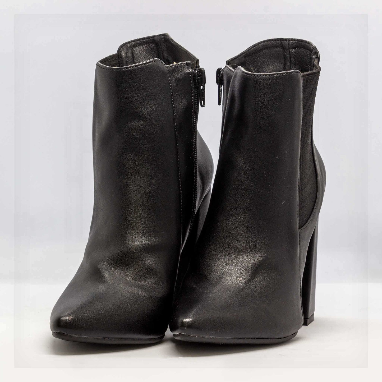 Ale Aguilar Pointed-Toe Block-Heel Ankle Boots Curated by Machine