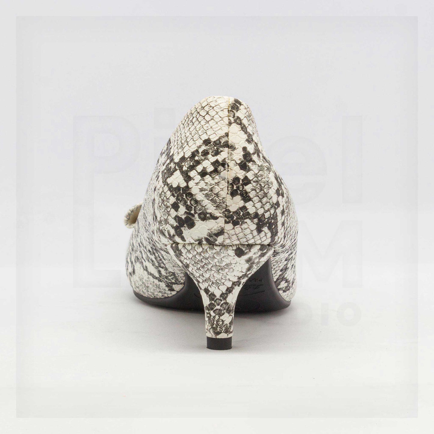 Ale Aguilar Snakeskin-Print Bow Kitten Heels Curated by Machine