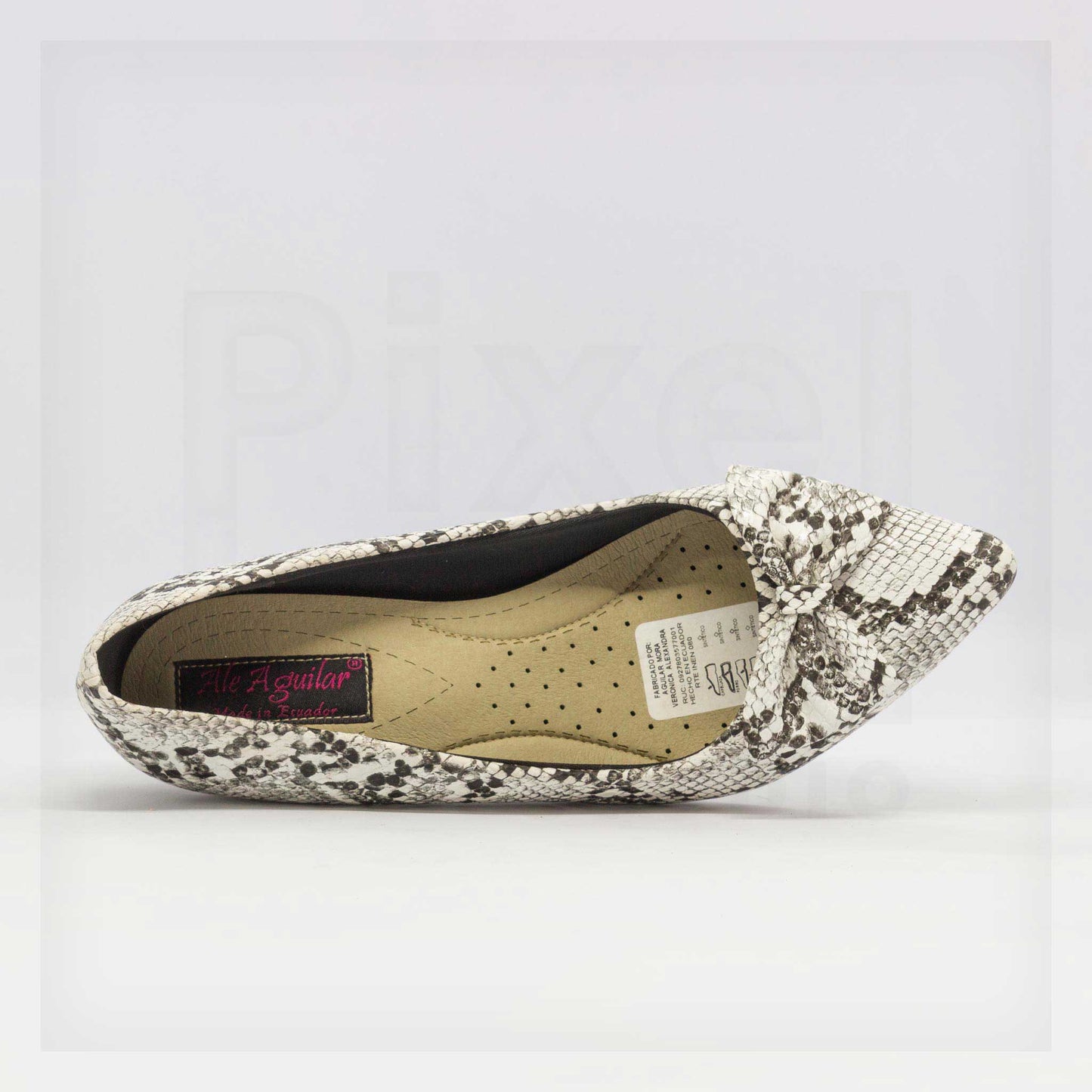 Ale Aguilar Snakeskin-Print Bow Kitten Heels Curated by Machine