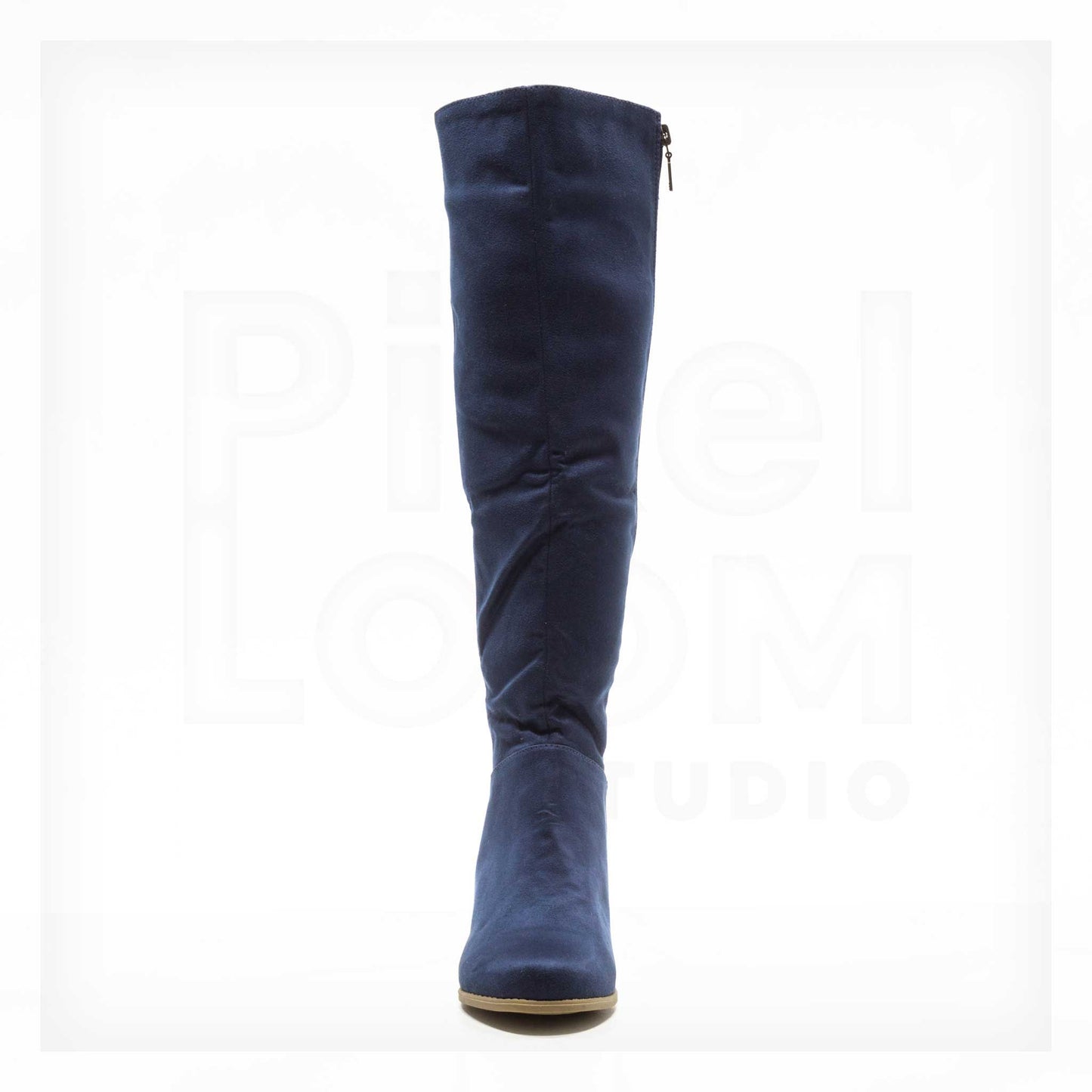 Ale Aguilar Mixed-Media Knee-High Block Heel Boots Curated by Machine