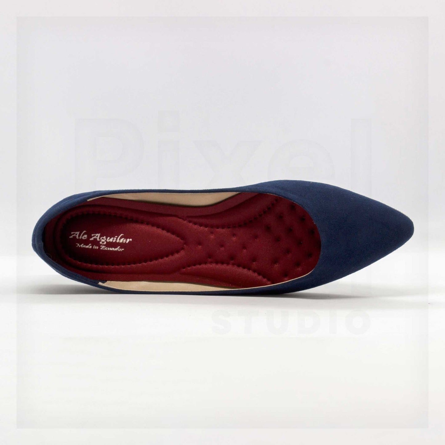 Ale Aguilar Pointed-Toe Faux-Suede Flats Curated by Machine