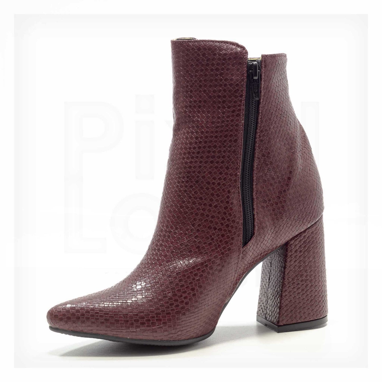 Ale Aguilar Snakeskin-Print Block Heel Ankle Boots Curated by Machine