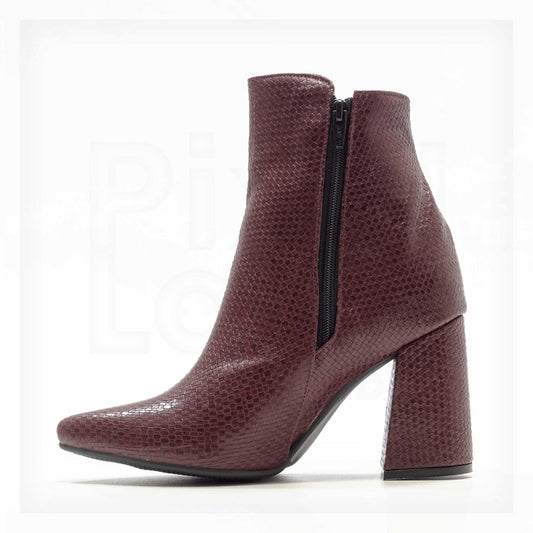 Ale Aguilar Snakeskin-Print Block Heel Ankle Boots Curated by Machine