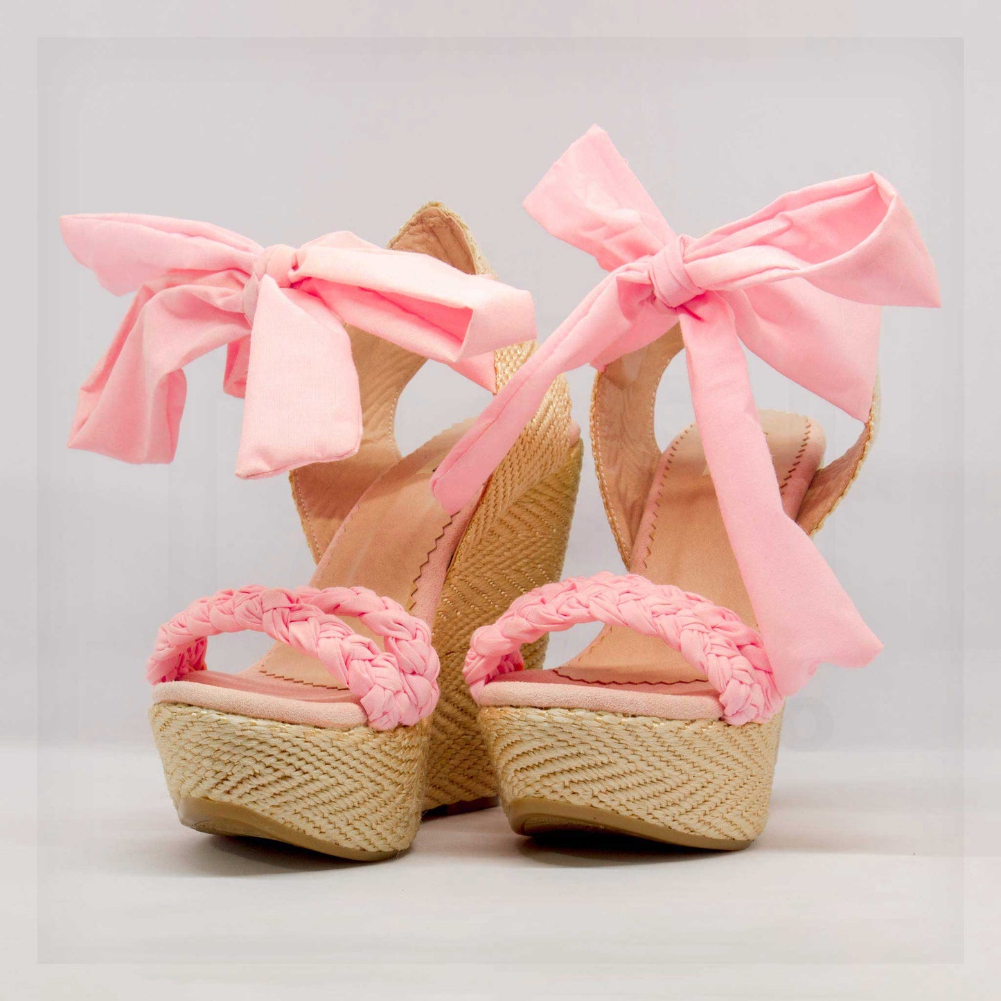 Kalu Braided Ankle-Tie Platform Espadrille Wedges Curated by Machine
