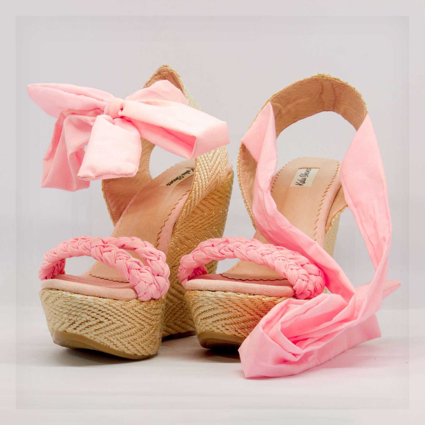 Kalu Braided Ankle-Tie Platform Espadrille Wedges Curated by Machine