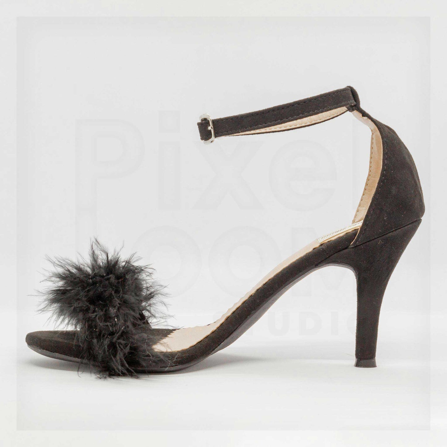 Kalu Feather-Strap Ankle-Buckle Stiletto Heels Curated by Machine