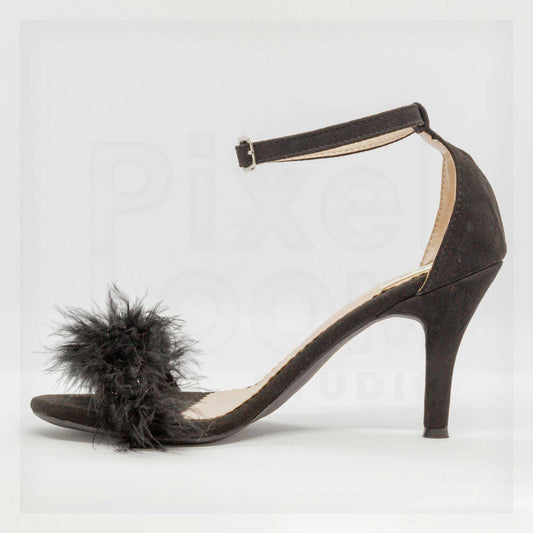 Kalu Feather-Strap Ankle-Buckle Stiletto Heels Curated by Machine