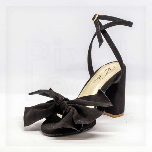 Ker Ponce Oversized Bow Block Heel Sandals Curated by Machine