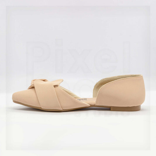 Ker Ponce Pointed-Toe d'Orsay Bow Flats Curated by Machine