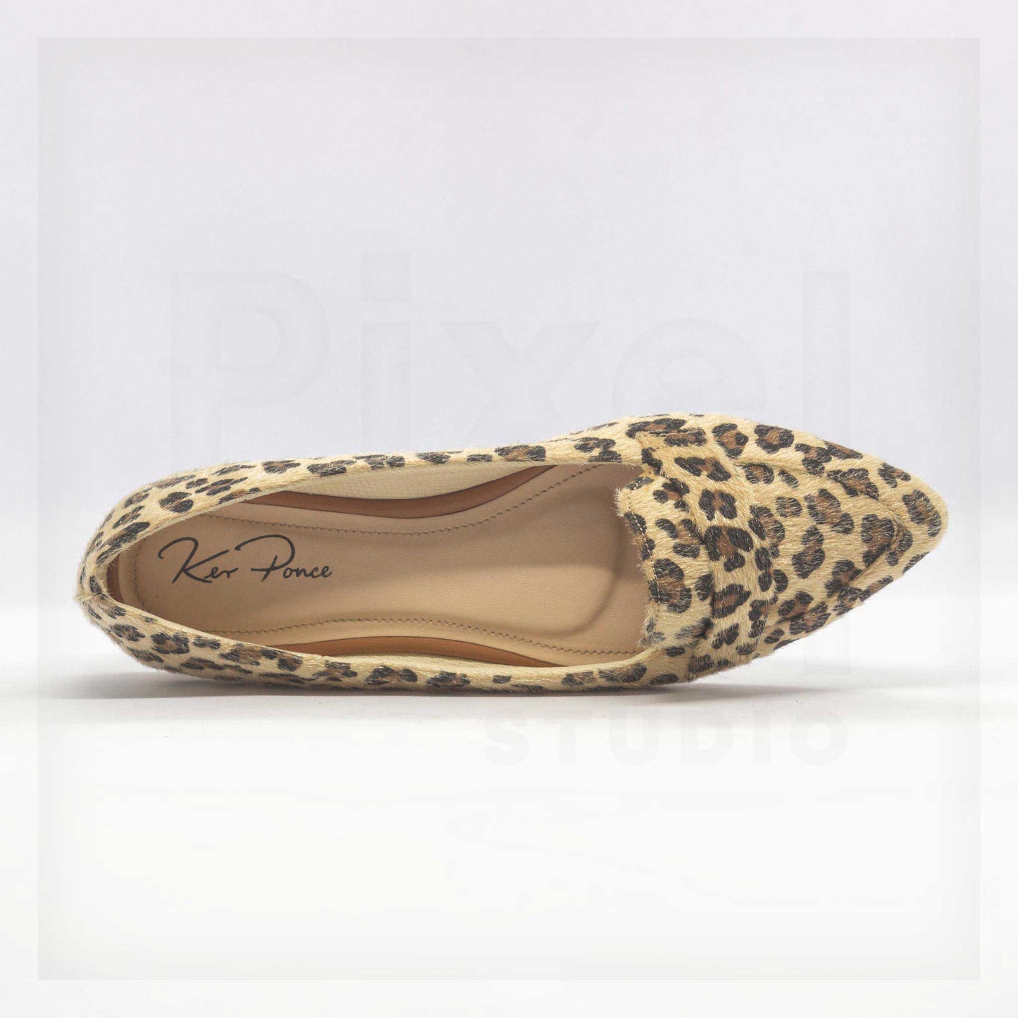 Ker Ponce Pointed-Toe Leopard-Print Loafer Flats Curated by Machine