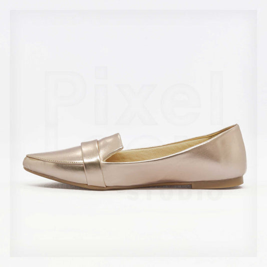 Ker Ponce Pointed-Toe Metallic Loafer Flats Curated by Machine