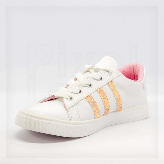 Ker Ponce Glitter-Stripe Low-Top Sneakers Curated by Machine