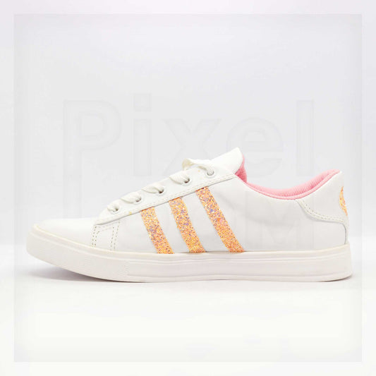 Ker Ponce Glitter-Stripe Low-Top Sneakers Curated by Machine