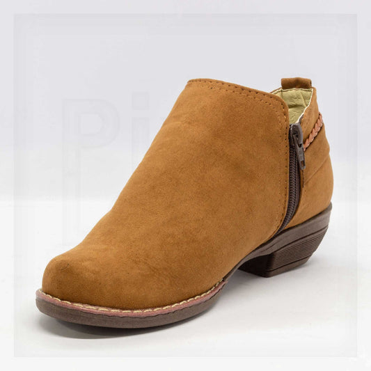 Machine Minimalist Faux-Suede Low Heel Ankle Boots