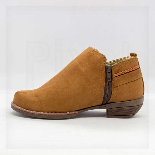 Machine Minimalist Faux-Suede Low Heel Ankle Boots