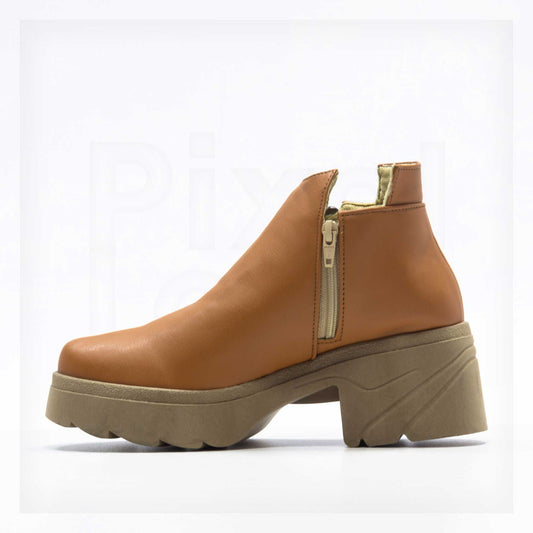 Machine Chunky Platform Sculpted Heel Ankle Boots
