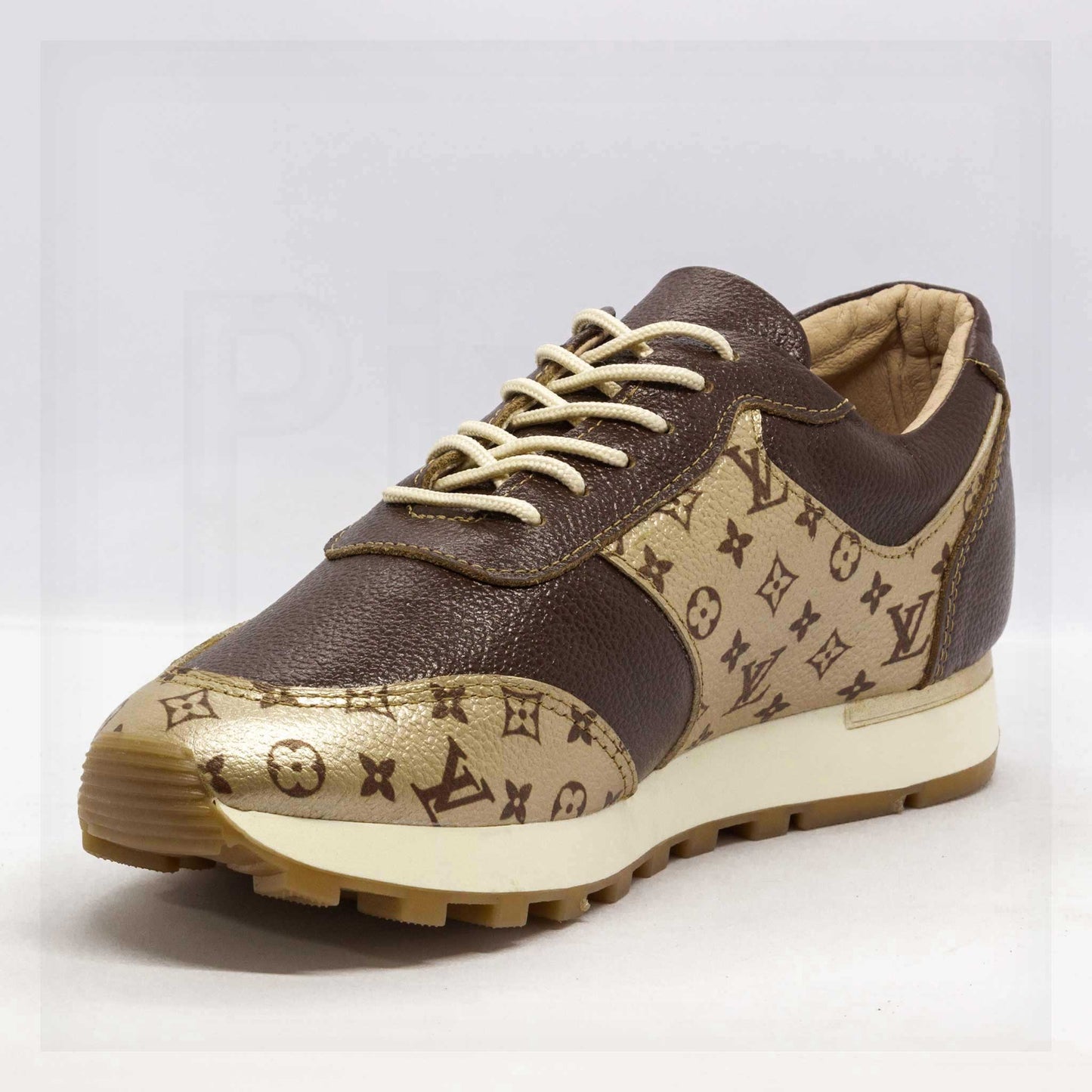 Machine Retro Monogram Trainer Sneakers in Brown