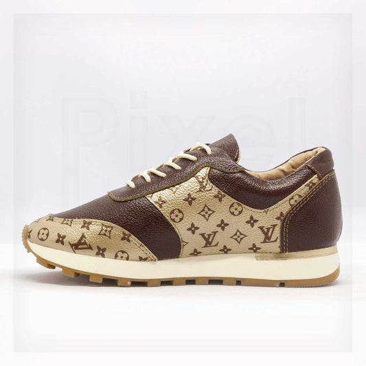 Machine Retro Monogram Trainer Sneakers in Brown