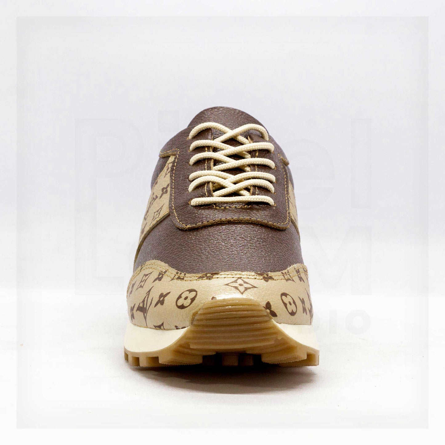 Machine Retro Monogram Trainer Sneakers in Brown