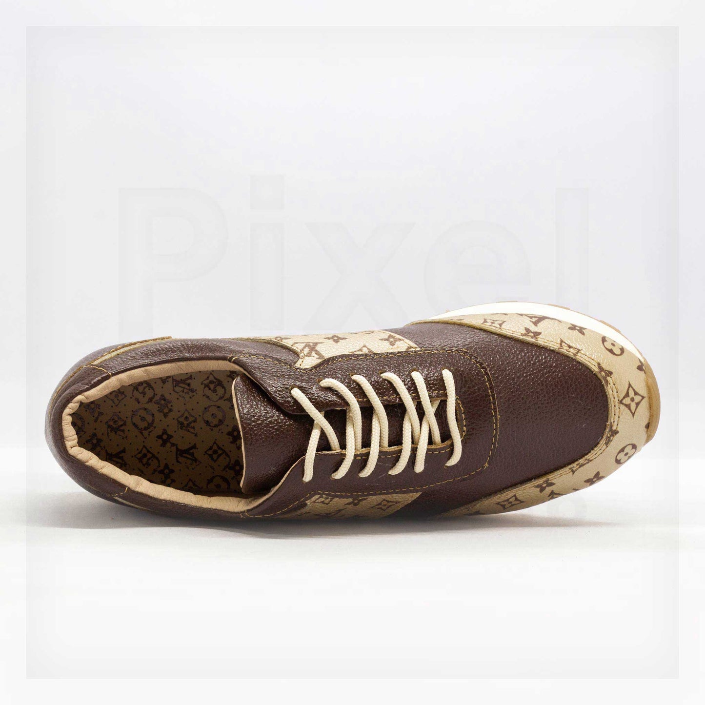 Machine Retro Monogram Trainer Sneakers in Brown