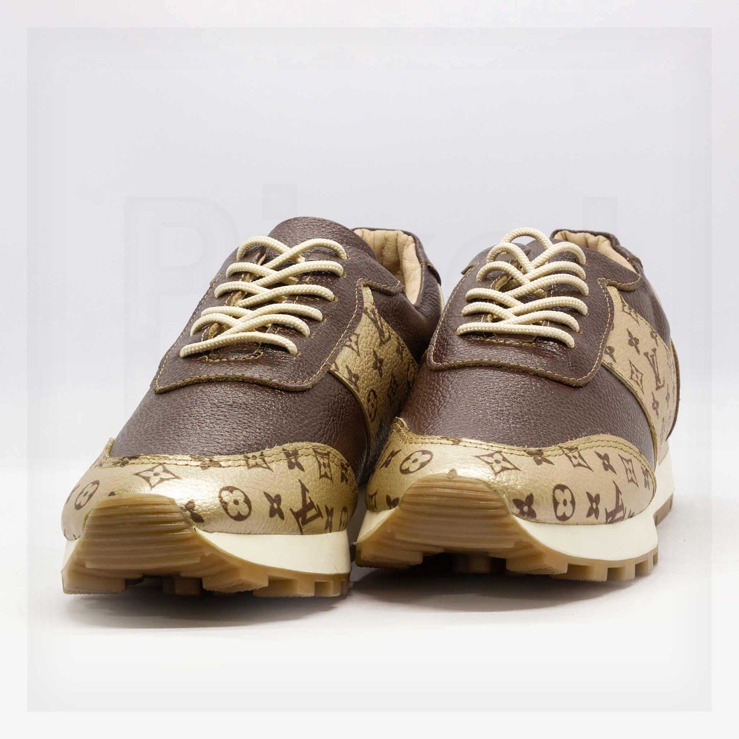 Machine Retro Monogram Trainer Sneakers in Brown