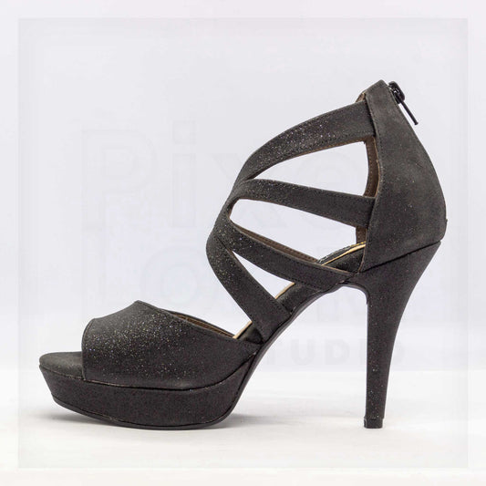 Patty DHU Glitter Multi-Strap Platform Stiletto Sandals Curated by Machine