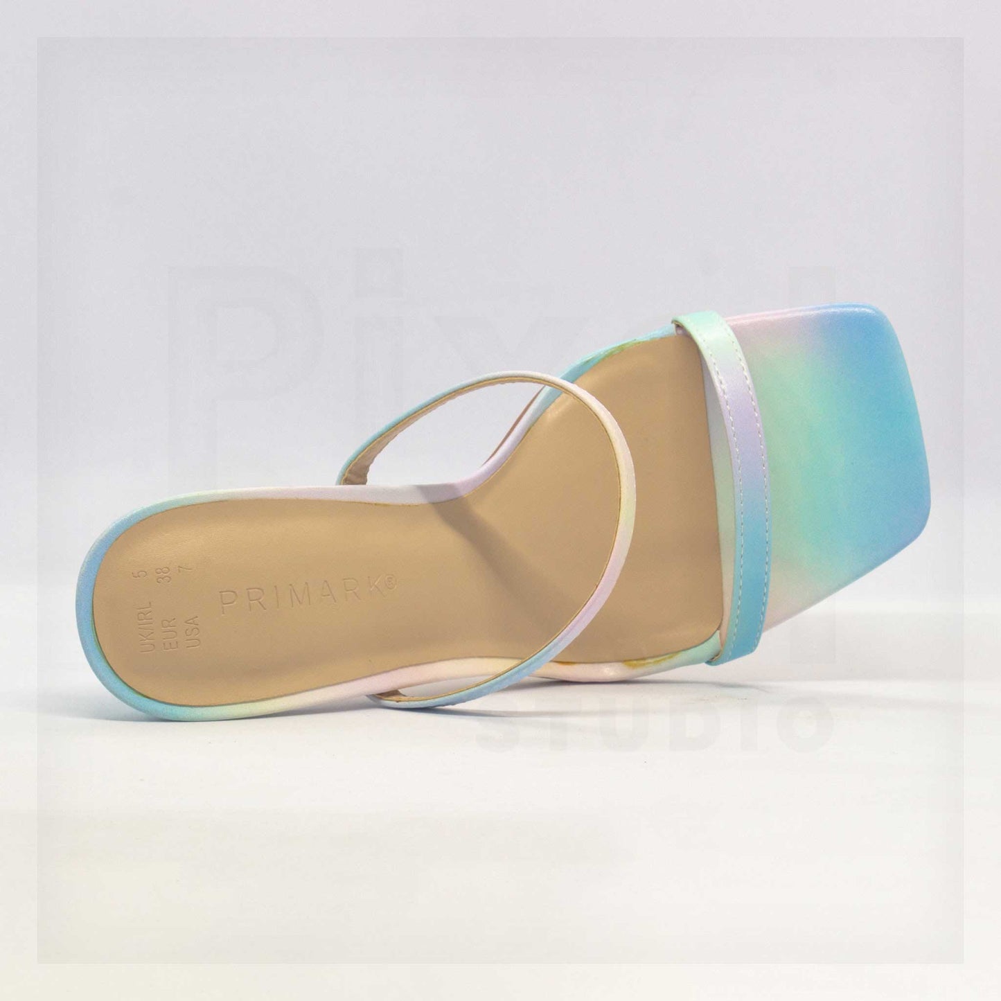 Primark Pastel Ombré Flared Heel Mules Curated by Machine