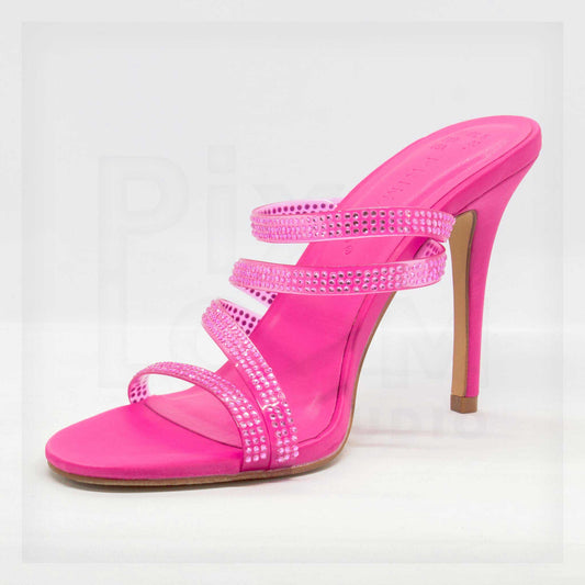 Primark Multi-Strap Rhinestone Heeled Mules Curated by Machine