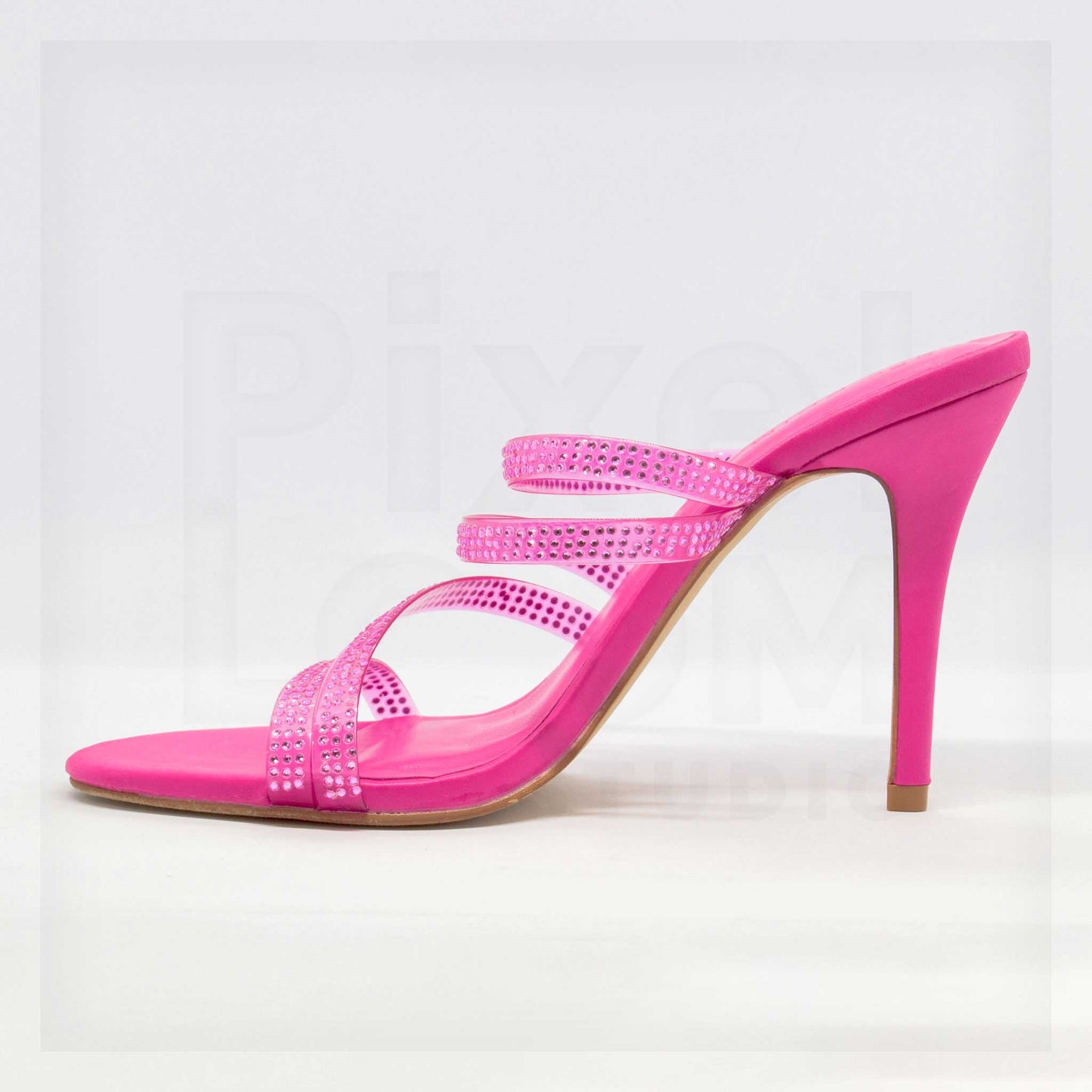 Primark Multi-Strap Rhinestone Heeled Mules Curated by Machine