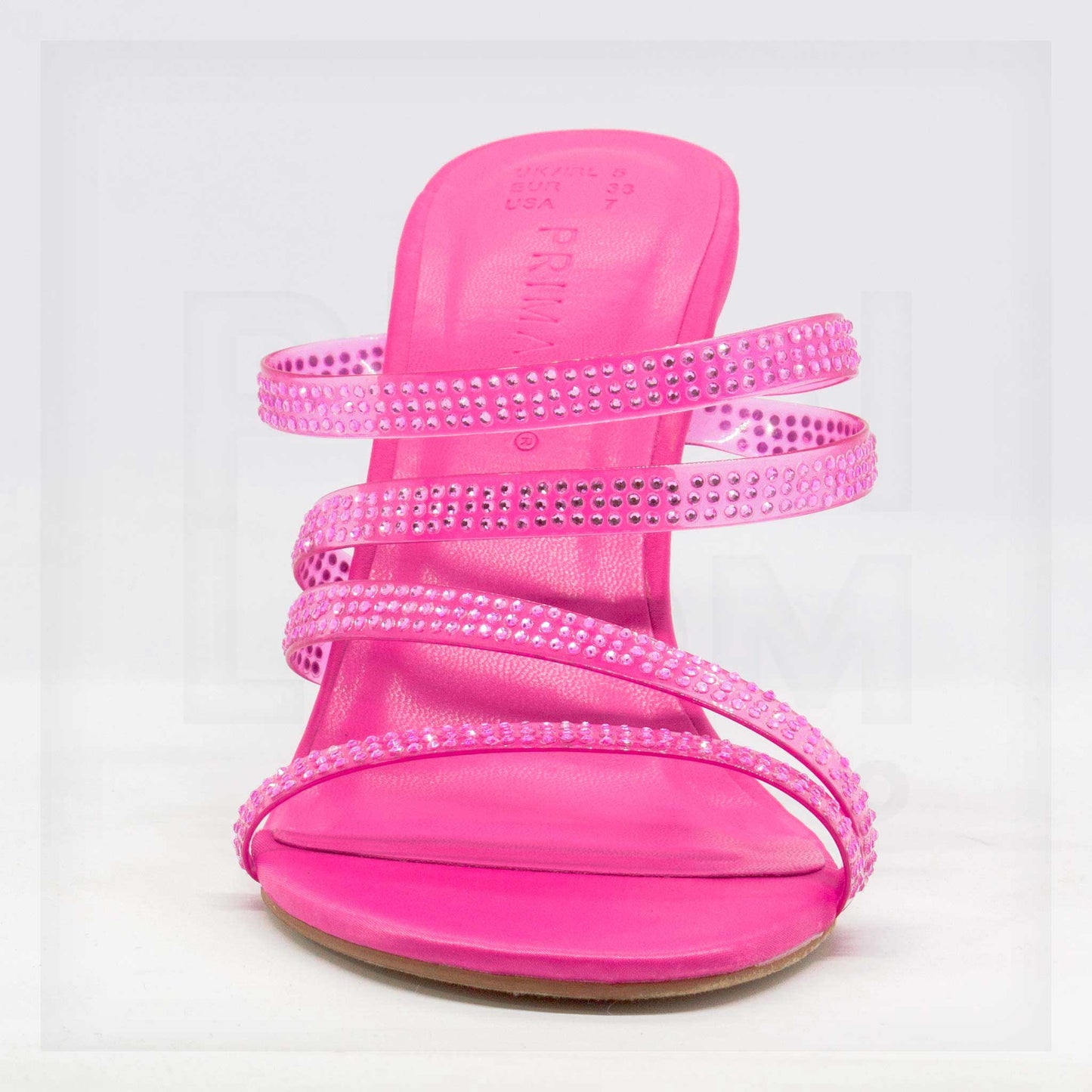 Primark Multi-Strap Rhinestone Heeled Mules Curated by Machine