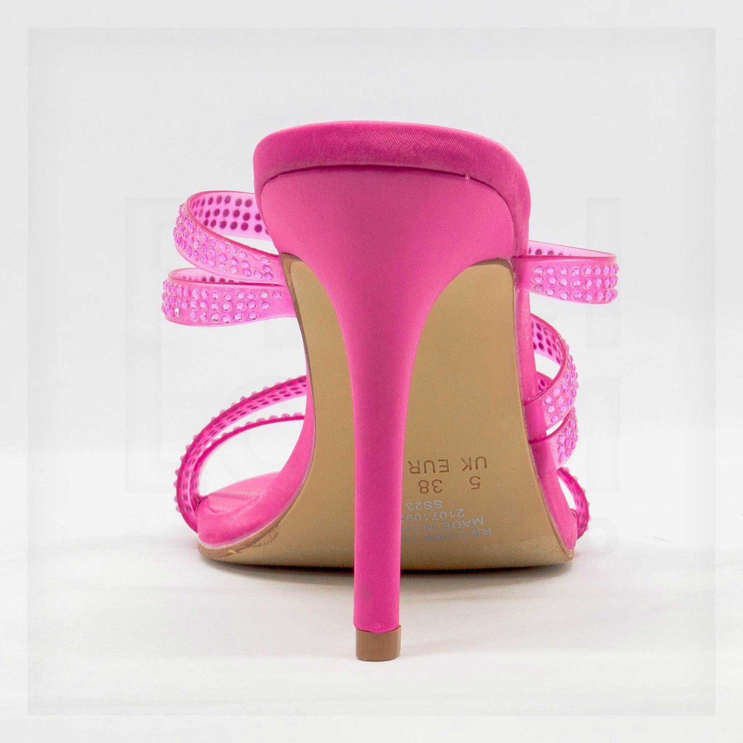 Primark Multi-Strap Rhinestone Heeled Mules Curated by Machine