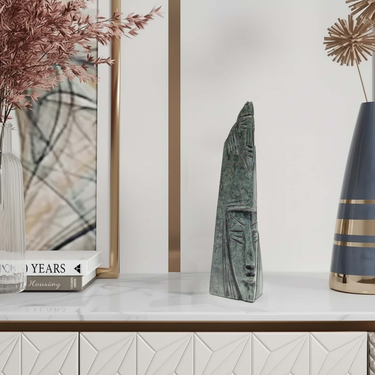 Vision of the Ages: Elegant Monolithic Jade Sculpture